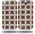 Squared Chocolate Brown - Decal Style Skin (fits Samsung Galaxy S IV S4)