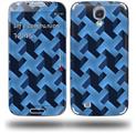 Retro Houndstooth Blue - Decal Style Skin (fits Samsung Galaxy S IV S4)