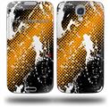 Halftone Splatter White Orange - Decal Style Skin (fits Samsung Galaxy S IV S4)