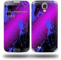Halftone Splatter Blue Hot Pink - Decal Style Skin (fits Samsung Galaxy S IV S4)