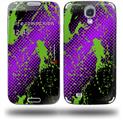 Halftone Splatter Green Purple - Decal Style Skin (fits Samsung Galaxy S IV S4)