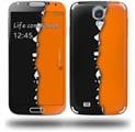 Ripped Colors Black Orange - Decal Style Skin (fits Samsung Galaxy S IV S4)