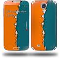 Ripped Colors Orange Seafoam Green - Decal Style Skin (fits Samsung Galaxy S IV S4)