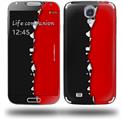 Ripped Colors Black Red - Decal Style Skin (fits Samsung Galaxy S IV S4)