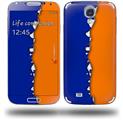 Ripped Colors Blue Orange - Decal Style Skin (fits Samsung Galaxy S IV S4)
