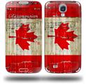 Painted Faded and Cracked Canadian Canada Flag - Decal Style Skin (fits Samsung Galaxy S IV S4)
