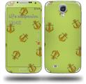 Anchors Away Sage Green - Decal Style Skin (fits Samsung Galaxy S IV S4)