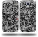 Scattered Skulls Gray - Decal Style Skin (fits Samsung Galaxy S IV S4)