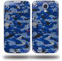 HEX Mesh Camo 01 Blue Bright - Decal Style Skin (fits Samsung Galaxy S IV S4)