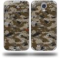 HEX Mesh Camo 01 Brown - Decal Style Skin (fits Samsung Galaxy S IV S4)
