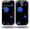 Lots of Dots Blue on Black - Decal Style Skin (fits Samsung Galaxy S IV S4)