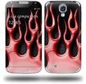 Metal Flames Red - Decal Style Skin (fits Samsung Galaxy S IV S4)