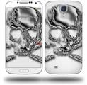 Chrome Skull on White - Decal Style Skin (fits Samsung Galaxy S IV S4)