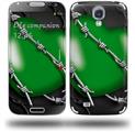 Barbwire Heart Green - Decal Style Skin (fits Samsung Galaxy S IV S4)