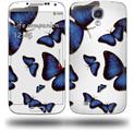 Butterflies Blue - Decal Style Skin (fits Samsung Galaxy S IV S4)