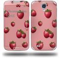 Strawberries on Pink - Decal Style Skin (fits Samsung Galaxy S IV S4)