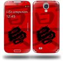 Oriental Dragon Black on Red - Decal Style Skin (fits Samsung Galaxy S IV S4)