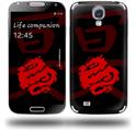 Oriental Dragon Red on Black - Decal Style Skin (fits Samsung Galaxy S IV S4)