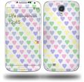 Pastel Hearts on White - Decal Style Skin (fits Samsung Galaxy S IV S4)