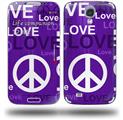 Love and Peace Purple - Decal Style Skin (fits Samsung Galaxy S IV S4)