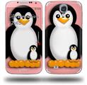 Penguins on Pink - Decal Style Skin (fits Samsung Galaxy S IV S4)