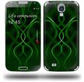 Abstract 01 Green - Decal Style Skin (fits Samsung Galaxy S IV S4)