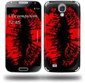 Big Kiss Red Lips on Black - Decal Style Skin (fits Samsung Galaxy S IV S4)