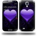Glass Heart Grunge Purple - Decal Style Skin (fits Samsung Galaxy S IV S4)