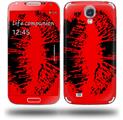 Big Kiss Black on Red - Decal Style Skin (fits Samsung Galaxy S IV S4)