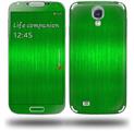 Simulated Brushed Metal Green - Decal Style Skin (fits Samsung Galaxy S IV S4)