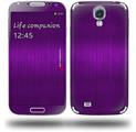 Simulated Brushed Metal Purple - Decal Style Skin (fits Samsung Galaxy S IV S4)