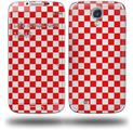 Checkered Canvas Red and White - Decal Style Skin (fits Samsung Galaxy S IV S4)