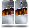 Ripped Metal Fire - Decal Style Skin (fits Samsung Galaxy S IV S4)