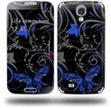 Twisted Garden Gray and Blue - Decal Style Skin (fits Samsung Galaxy S IV S4)