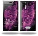 Flaming Fire Skull Hot Pink Fuchsia - Decal Style Skin (fits Nokia Lumia 928)