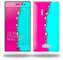 Ripped Colors Hot Pink Neon Teal - Decal Style Skin (fits Nokia Lumia 928)