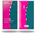 Ripped Colors Hot Pink Seafoam Green - Decal Style Skin (fits Nokia Lumia 928)