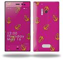 Anchors Away Fuschia Hot Pink - Decal Style Skin (fits Nokia Lumia 928)