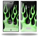 Metal Flames Green - Decal Style Skin (fits Nokia Lumia 928)