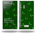 Christmas Holly Leaves on Green - Decal Style Skin (fits Nokia Lumia 928)