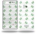 Pastel Butterflies Green on White - Decal Style Skin (fits Nokia Lumia 928)