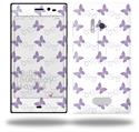 Pastel Butterflies Purple on White - Decal Style Skin (fits Nokia Lumia 928)