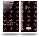Pastel Butterflies Red on Black - Decal Style Skin (fits Nokia Lumia 928)