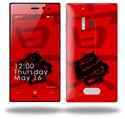 Oriental Dragon Black on Red - Decal Style Skin (fits Nokia Lumia 928)