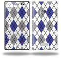 Argyle Blue and Gray - Decal Style Skin (fits Nokia Lumia 928)