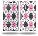 Argyle Pink and Gray - Decal Style Skin (fits Nokia Lumia 928)