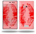 Big Kiss Red Lips on Pink - Decal Style Skin (fits Nokia Lumia 928)