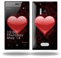 Glass Heart Grunge Red - Decal Style Skin (fits Nokia Lumia 928)