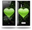 Glass Heart Grunge Green - Decal Style Skin (fits Nokia Lumia 928)