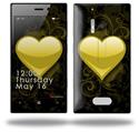 Glass Heart Grunge Yellow - Decal Style Skin (fits Nokia Lumia 928)
